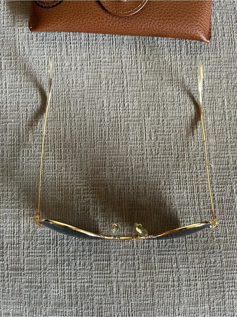 Ray-Ban Gold Aviator Sunglasses with Dark Green Lenses